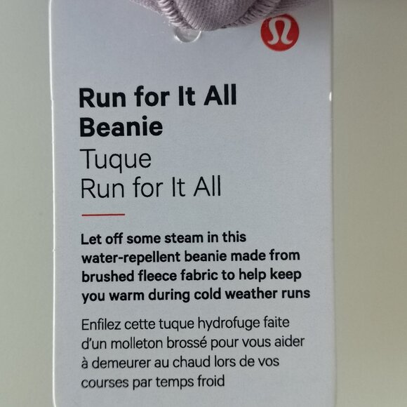 NWT LULULEMON Violet Brushed Tech Fleece Run For It All Beanie Hat Women's OS - Picture 8 of 9